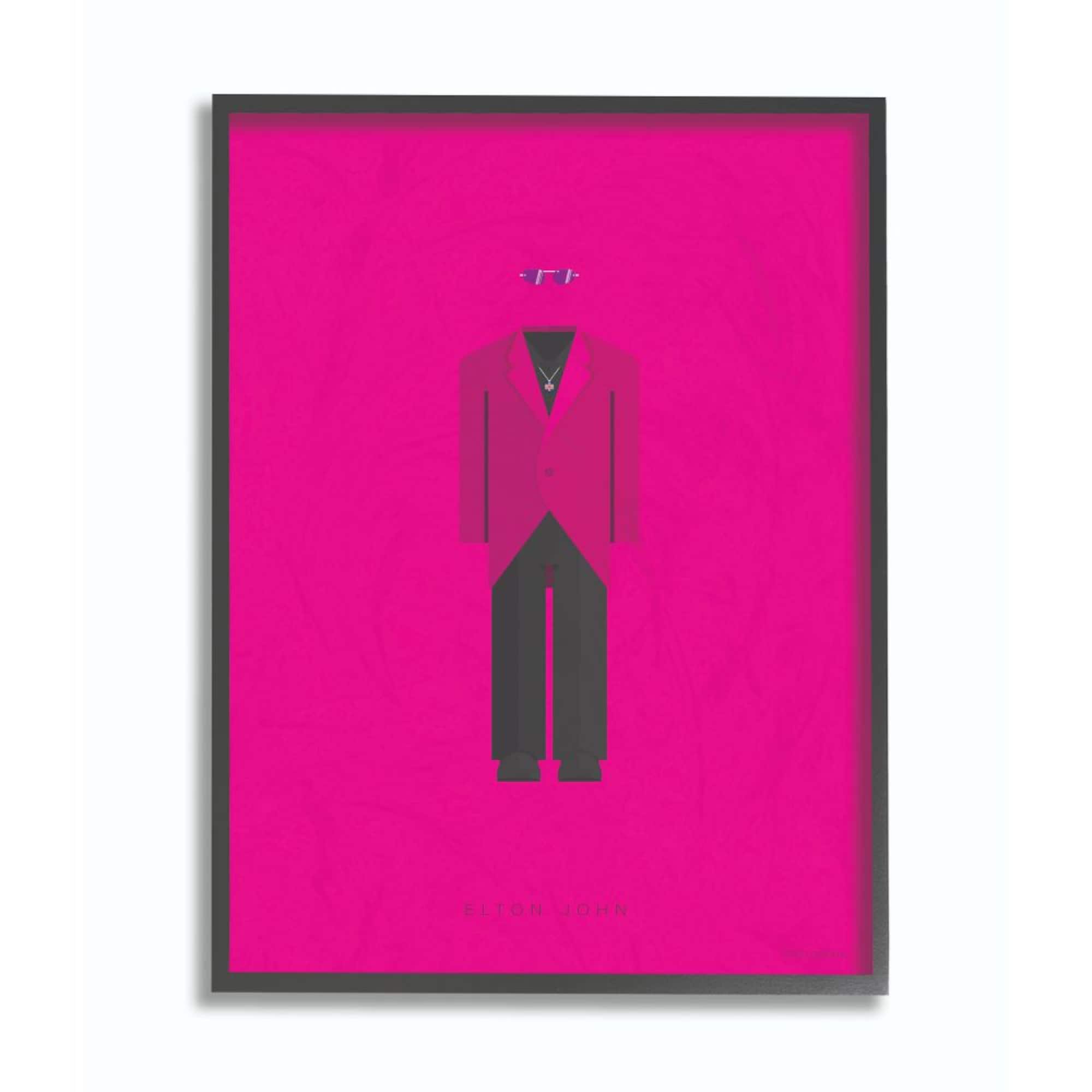 Stupell Industries Elton John Fashion Design Wall Accent with Black Frame